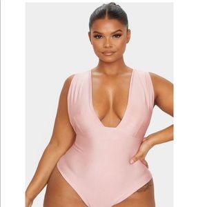 Rose Plus Pleat Detail Swimsuit